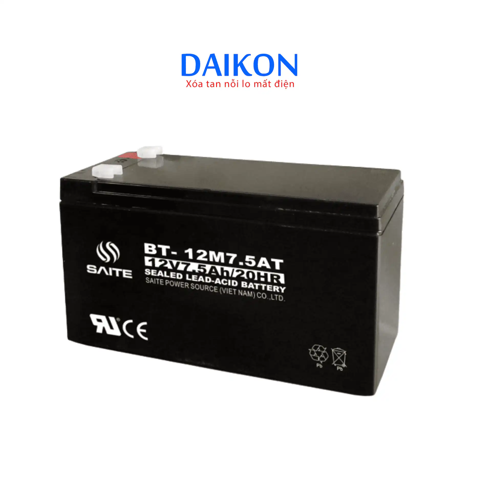 Acquy 12V7.5Ah SAITE VRLA AGM Battery BT-12M7.5AT